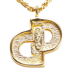 ディオール CDロゴ ラインストーン ネックレス ゴールド メッキ レディース Dior 【中古】