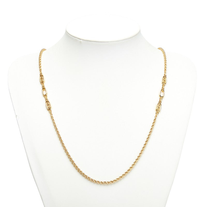 ディオール CDロゴプレート ネックレス ゴールド メッキ レディース Dior 【中古】