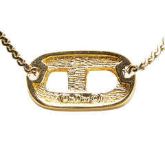 ディオール CDロゴ ラインストーン ネックレス ゴールド メッキ レディース Dior 【中古】