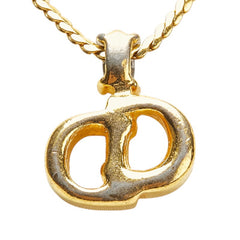 ディオール CDロゴ ストーン ネックレス ゴールド メッキ レディース Dior 【中古】