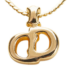 ディオール CDロゴ ストーン ネックレス ゴールド メッキ レディース Dior 【中古】