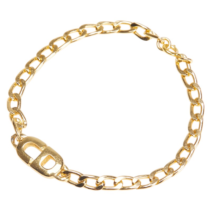 ディオール CDロゴ チェーン ブレスレット ゴールド メッキ レディース Dior 【中古】