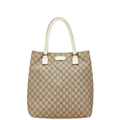 グッチ GGスプリーム ハンドバッグ トートバッグ 131220 ベージュ アイボリー PVC レザー レディース GUCCI 【中古】