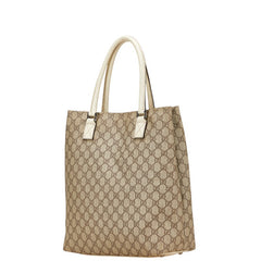 グッチ GGスプリーム ハンドバッグ トートバッグ 131220 ベージュ アイボリー PVC レザー レディース GUCCI 【中古】