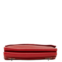 プラダ ロゴ チェーン ショルダーバッグ レッド レザー レディース PRADA 【中古】