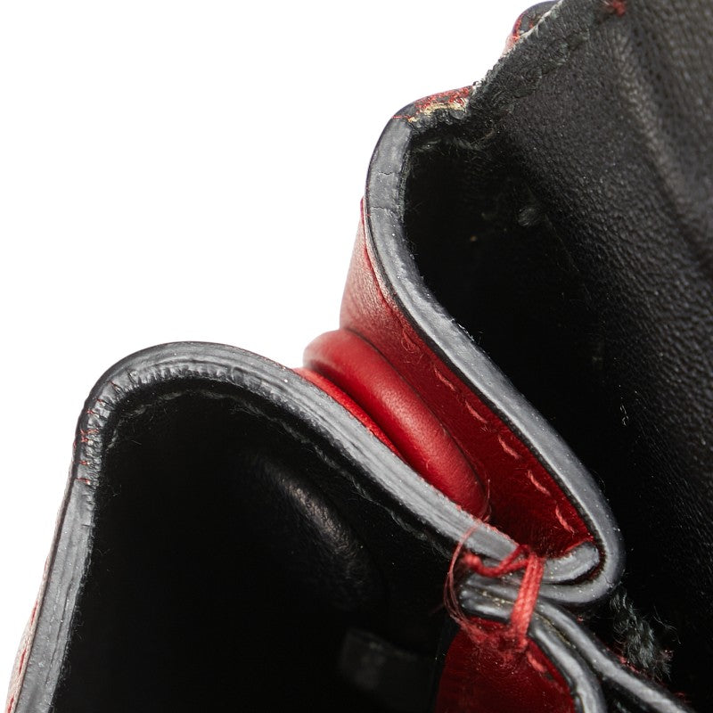 プラダ ロゴ チェーン ショルダーバッグ レッド レザー レディース PRADA 【中古】