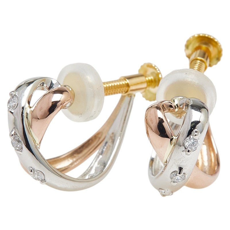 ヴァンドーム Pt900 プラチナ K18PG ピンクゴールド K18YG イエローゴールド/コンビ ダイヤ イヤリング レディース VANDOME 【中古】