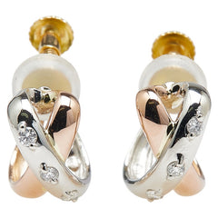 ヴァンドーム Pt900 プラチナ K18PG ピンクゴールド K18YG イエローゴールド/コンビ ダイヤ イヤリング レディース VANDOME 【中古】