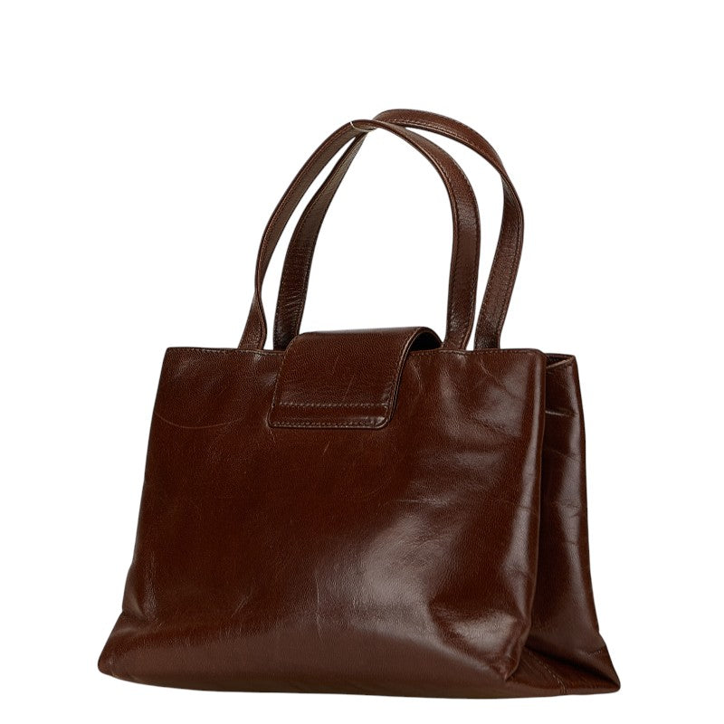 ブルガリ ロゴ ショルダーバッグ ハンドバッグ 2WAY ブラウン レザー レディース BVLGARI 【中古】
