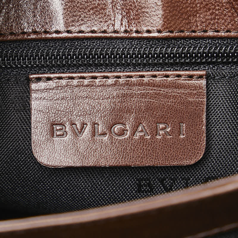 ブルガリ ロゴ ショルダーバッグ ハンドバッグ 2WAY ブラウン レザー レディース BVLGARI 【中古】