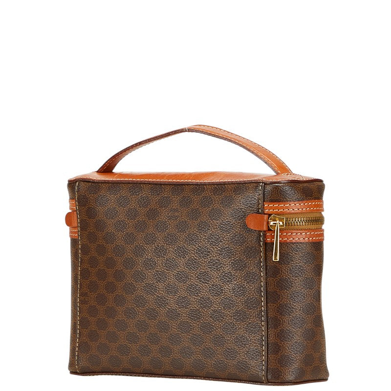 セリーヌ マカダム セカンドバッグ ハンドバッグ ブラウン PVC レザー レディース CELINE 【中古】