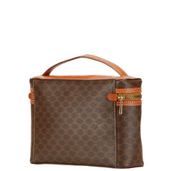 セリーヌ マカダム セカンドバッグ ハンドバッグ ブラウン PVC レザー レディース CELINE 【中古】