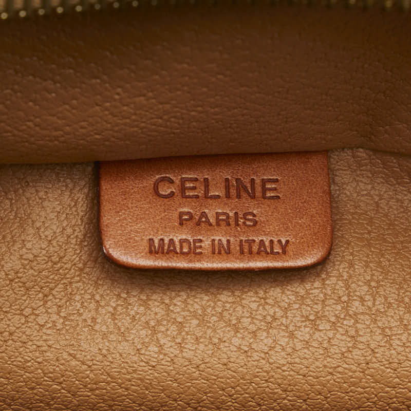 セリーヌ マカダム セカンドバッグ ハンドバッグ ブラウン PVC レザー レディース CELINE 【中古】