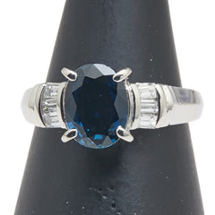 Pt850 プラチナ サファイア2.04ct ダイヤ0.20ct リング 指輪 レディース 11号 【中古】