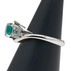 Pt900 プラチナ エメラルド0.84ct ダイヤ0.26ct リング 指輪 レディース 11.5号 【中古】