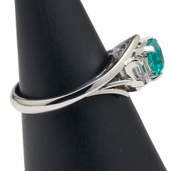 Pt900 プラチナ エメラルド0.84ct ダイヤ0.26ct リング 指輪 レディース 11.5号 【中古】