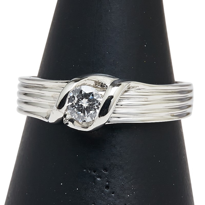 Pt900 プラチナ ダイヤ0.20ct リング 指輪 レディース 12号 【中古】