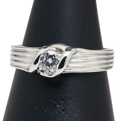 Pt900 プラチナ ダイヤ0.20ct リング 指輪 レディース 12号 【中古】