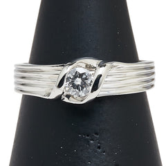 Pt900 プラチナ ダイヤ0.20ct リング 指輪 レディース 12号 【中古】