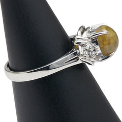 Pt900 プラチナ キャッツアイ2.567ct ダイヤ0.10ct リング 指輪 レディース 10.5号 【中古】