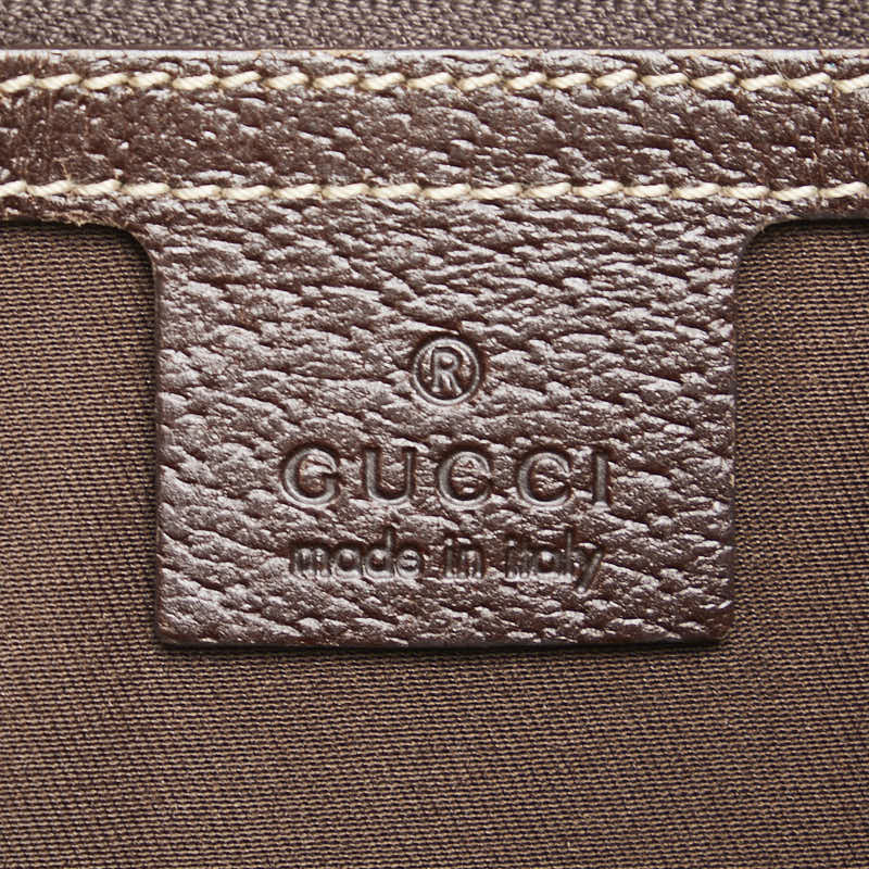 グッチ GGキャンバス ショルダーバッグ トートバッグ 153009 ベージュ ブラウン キャンバス レザー レディース GUCCI 【中古】