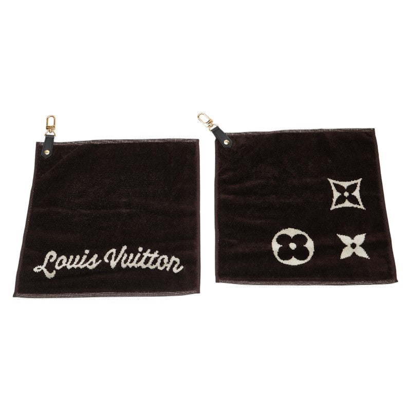 ルイ ヴィトン モノグラム ゴルフバッグ 付属品 ゴルフ タオル 2点セット M44714 ブラウン コットン レディース LOUIS VUITTON 【中古】