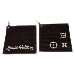 ルイ ヴィトン モノグラム ゴルフバッグ 付属品 ゴルフ タオル 2点セット M44714 ブラウン コットン レディース LOUIS VUITTON 【中古】