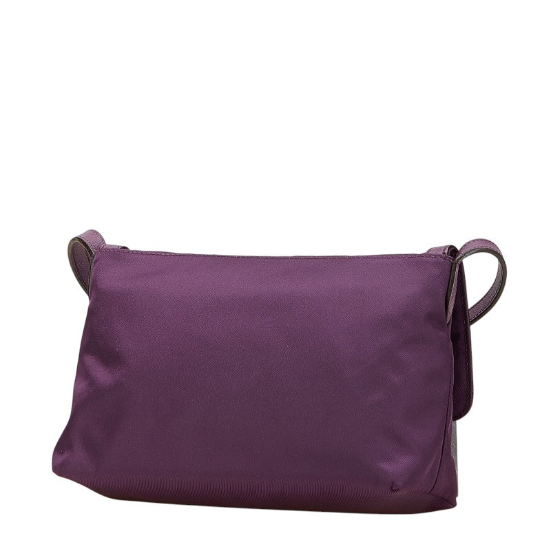 サルヴァトーレフェラガモ ヴァラリボン ショルダーバッグ パープル ナイロン レザー レディース Salvatore Ferragamo 【中古】