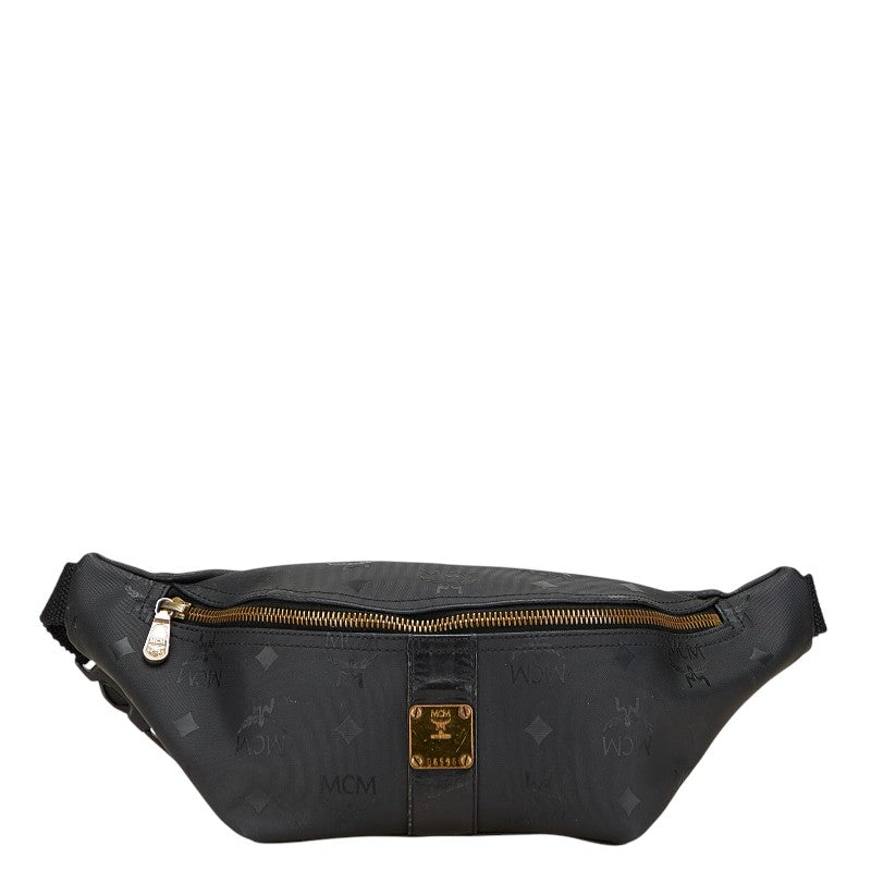 エム シー エム ヴィセトス ロゴグラム ボディバッグ ブラック PVC レザー レディース MCM 【中古】