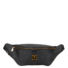 エム シー エム ヴィセトス ロゴグラム ボディバッグ ブラック PVC レザー レディース MCM 【中古】