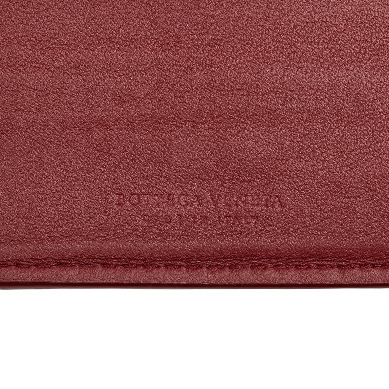 ボッテガヴェネタ イントレチャート 二つ折り財布 ブルー グリーン レッド レザー レディース BOTTEGAVENETA 【中古】