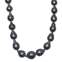 SILVER シルバー 黒蝶真珠8.4～12.2mm パール ネックレス レディース 【中古】