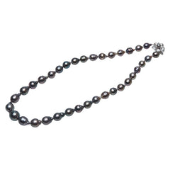 SILVER シルバー 黒蝶真珠8.4～12.2mm パール ネックレス レディース 【中古】