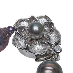 SILVER シルバー 黒蝶真珠8.4～12.2mm パール ネックレス レディース 【中古】