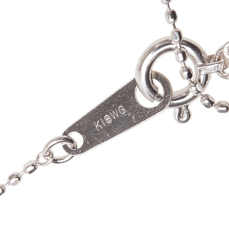 K18WG ホワイトゴールド ダイヤ0.33ct ペンダントネックレス レディース 【中古】