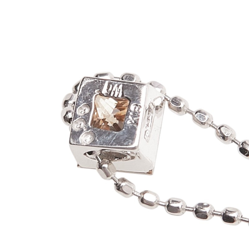 K18WG ホワイトゴールド ダイヤ0.33ct ペンダントネックレス レディース 【中古】