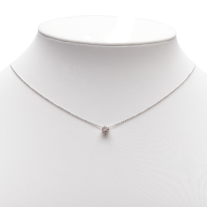 K18WG ホワイトゴールド ダイヤ0.33ct ペンダントネックレス レディース 【中古】