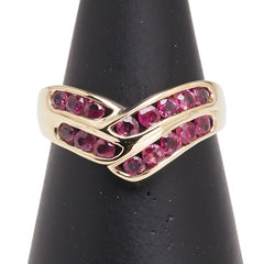 K18YG イエローゴールド ルビー1.11ct リング 指輪 レディース 14号 【中古】