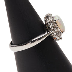 Pt900 プラチナ オパール ダイヤ リング 指輪 レディース 12号 【中古】