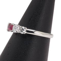 Pt900 プラチナ ルビー0.28ct ダイヤ0.68ct リング 指輪 レディース 11号 【中古】