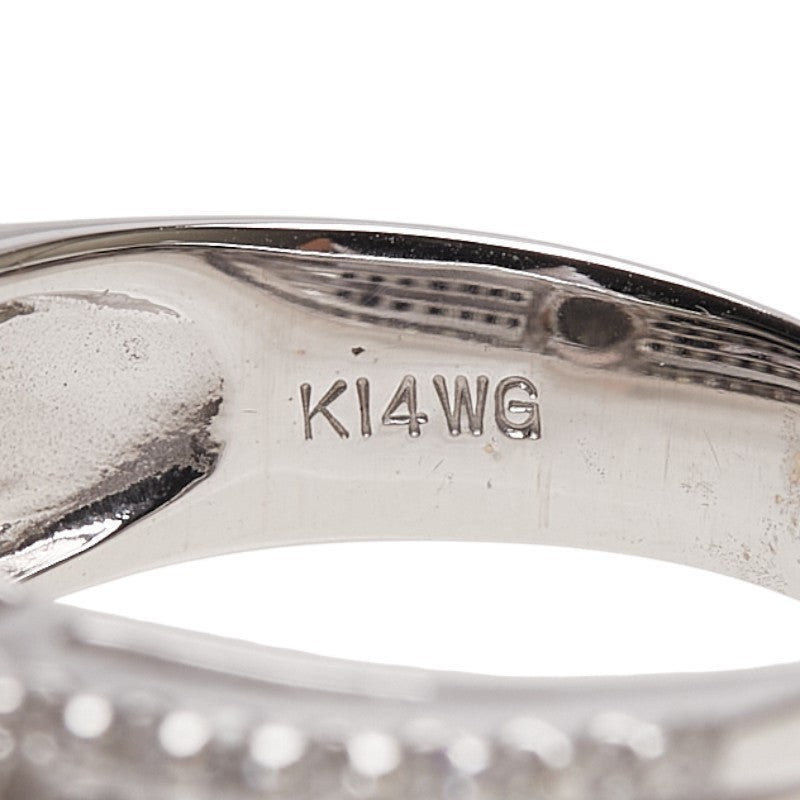 K14WG ホワイトゴールド ダイヤ1.15ct ダイヤ0.68ct リング 指輪 レディース 12号 【中古】