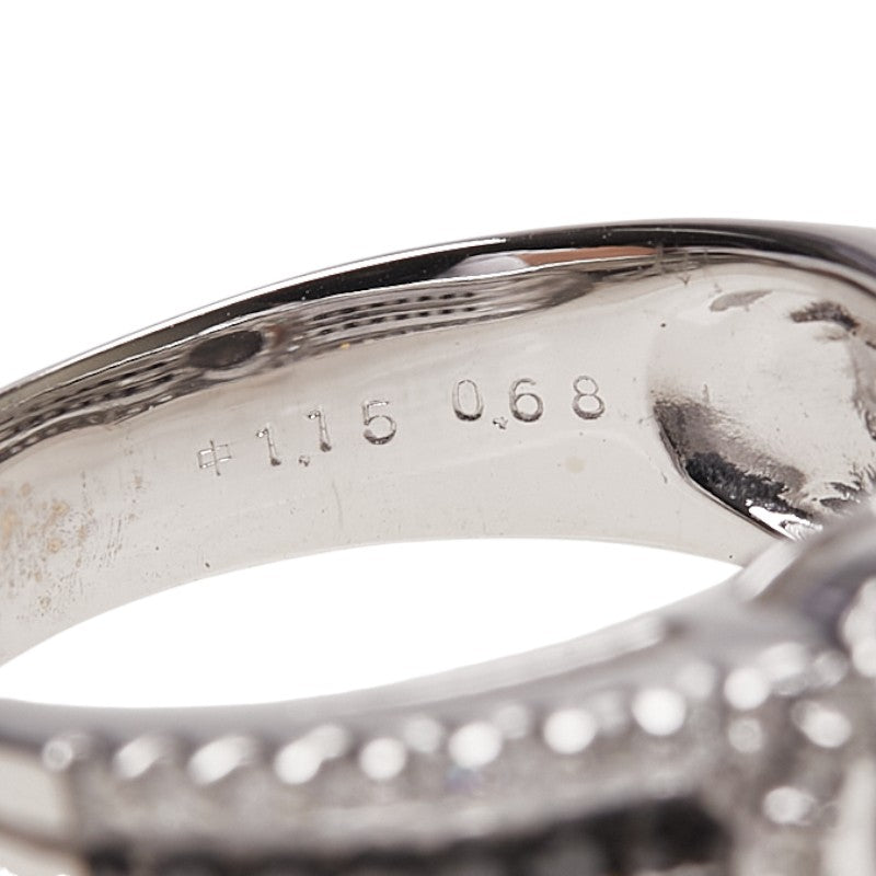 K14WG ホワイトゴールド ダイヤ1.15ct ダイヤ0.68ct リング 指輪 レディース 12号 【中古】
