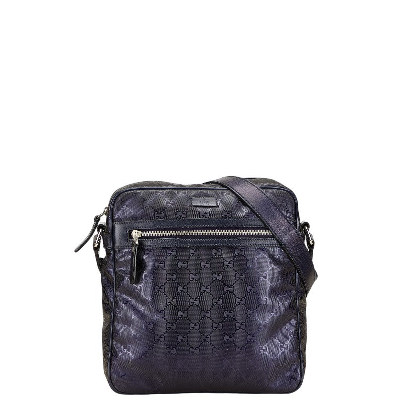 グッチ GGインプリメ 斜めがけ ショルダーバッグ 201448 ネイビー PVC レザー メンズ GUCCI 【中古】