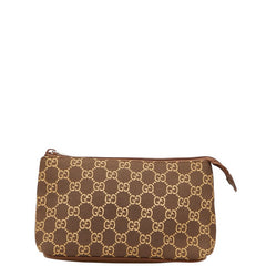 グッチ GGキャンバス ポーチ 039 0852 ブラウン イエロー キャンバス レディース GUCCI 【中古】