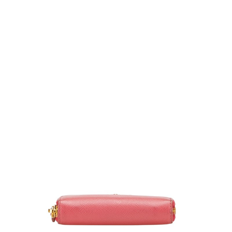 プラダ コインケース 1M0268 ピンク レザー レディース PRADA 【中古】