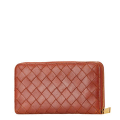 ボッテガヴェネタ イントレチャート 長財布 ブラウン レザー レディース BOTTEGAVENETA 【中古】