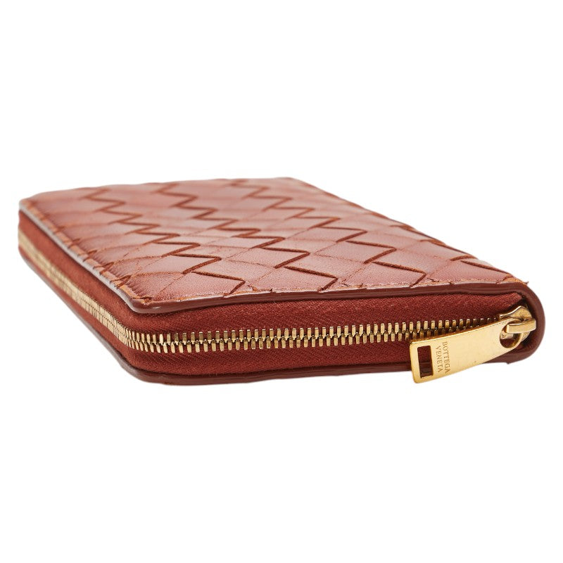 ボッテガヴェネタ イントレチャート 長財布 ブラウン レザー レディース BOTTEGAVENETA 【中古】