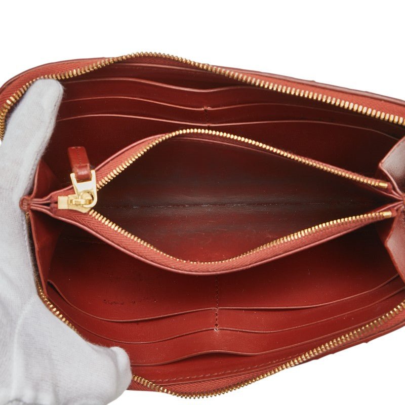 ボッテガヴェネタ イントレチャート 長財布 ブラウン レザー レディース BOTTEGAVENETA 【中古】