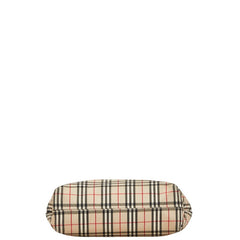 バーバリー ノバチェック ハンドバッグ トートバッグ ベージュ ブラック キャンバス レザー レディース BURBERRY 【中古】