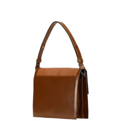 サンローラン YSLロゴ ワンショルダーバッグ ブラウン レザー レディース SAINT LAURENT 【中古】